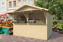 Kiosk 16mm onbehandeld vuren Noël 300x240cm incl. vloer Prijs exclusief dakbedekking - dient apart besteld te worden Dakleer: 16,5 m² Afmeting: L300xB240xH251cm 