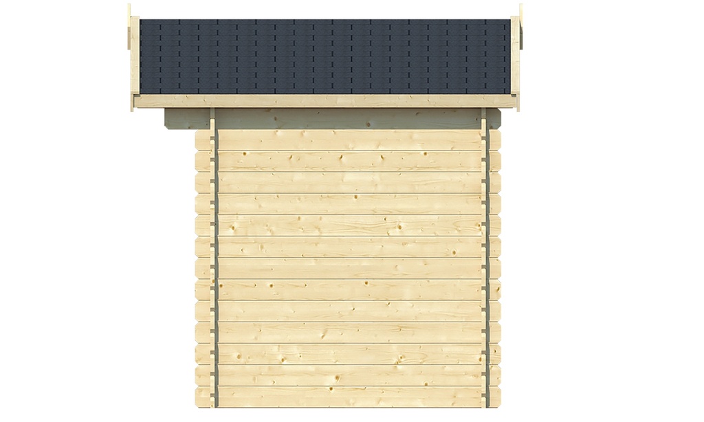 Blokhut - Tuinhuis 28mm Anja Prijs exclusief dakbedekking - dient apart besteld te worden Dakleer: 13 m² / Shingles: 12 m² / Aqua: 16 STK / Profiel: zie tab Afmeting: L200xB295xH255cm 