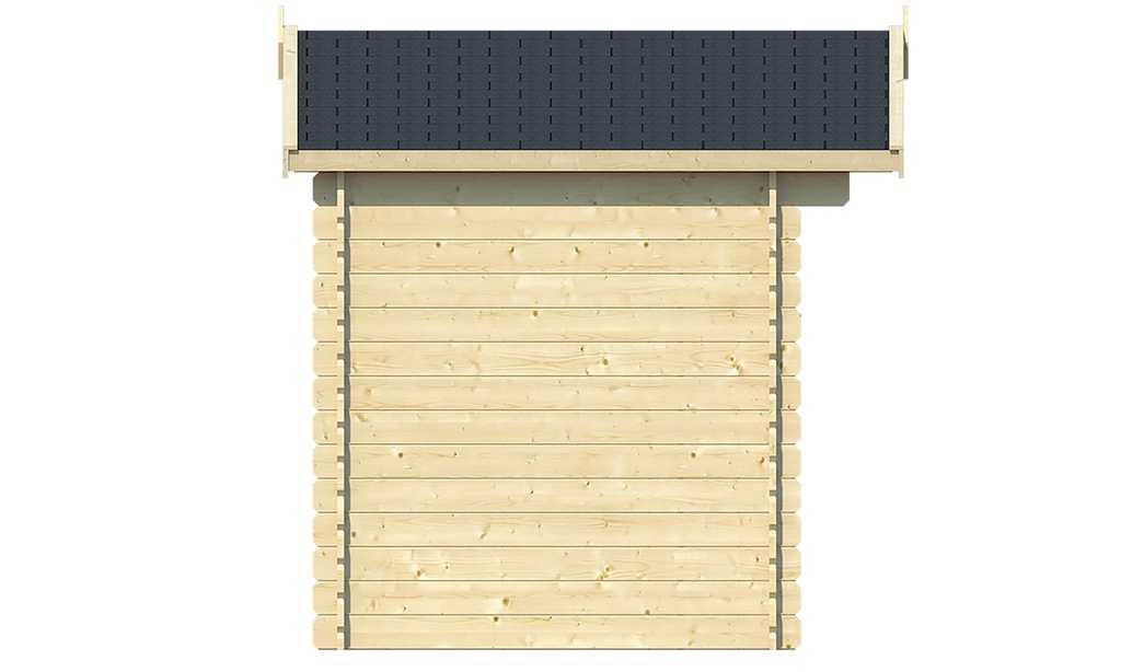 Blokhut - Tuinhuis 28mm Anja Prijs exclusief dakbedekking - dient apart besteld te worden Dakleer: 13 m² / Shingles: 12 m² / Aqua: 16 STK / Profiel: zie tab Afmeting: L200xB295xH255cm 