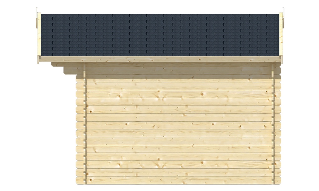 Blokhut - Tuinhuis 28mm Bo Prijs exclusief dakbedekking - dient apart besteld te worden Dakleer: 20 m² / Shingles: 18 m² / Aqua: 20 STK / Profiel: zie tab Afmeting: L300xB300xH247cm 