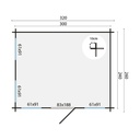 Blokhut - Tuinhuis 28mm Idonea Prijs exclusief dakbedekking - dient apart besteld te worden Dakleer: 20 m² / Shingles: 15 m² / Aqua: 16 STK / Profiel: zie tab Afmeting: L320xB260xH245cm 