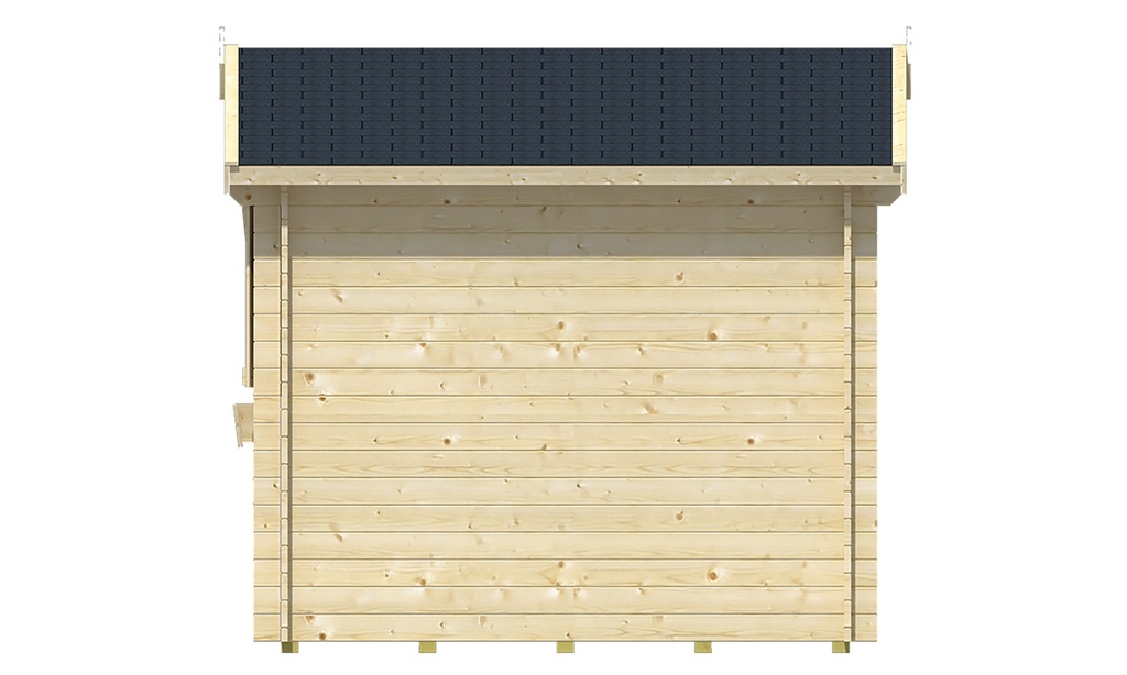 Blokhut - Tuinhuis 28mm Idonea Prijs exclusief dakbedekking - dient apart besteld te worden Dakleer: 20 m² / Shingles: 15 m² / Aqua: 16 STK / Profiel: zie tab Afmeting: L320xB260xH245cm 