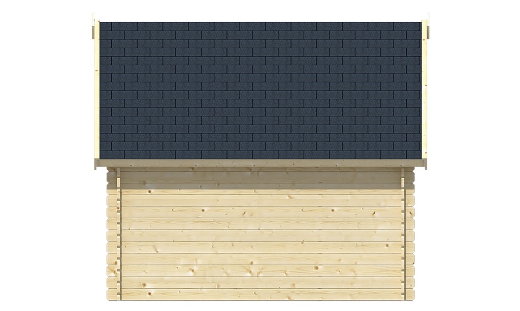 Blokhut - Tuinhuis 28mm Skov Prijs exclusief dakbedekking - dient apart besteld te worden Dakleer: 26,5 m² / Shingles: 18 m² / Aqua: 24 STK / Profiel: zie tab Afmeting: L300xB350xH270cm 