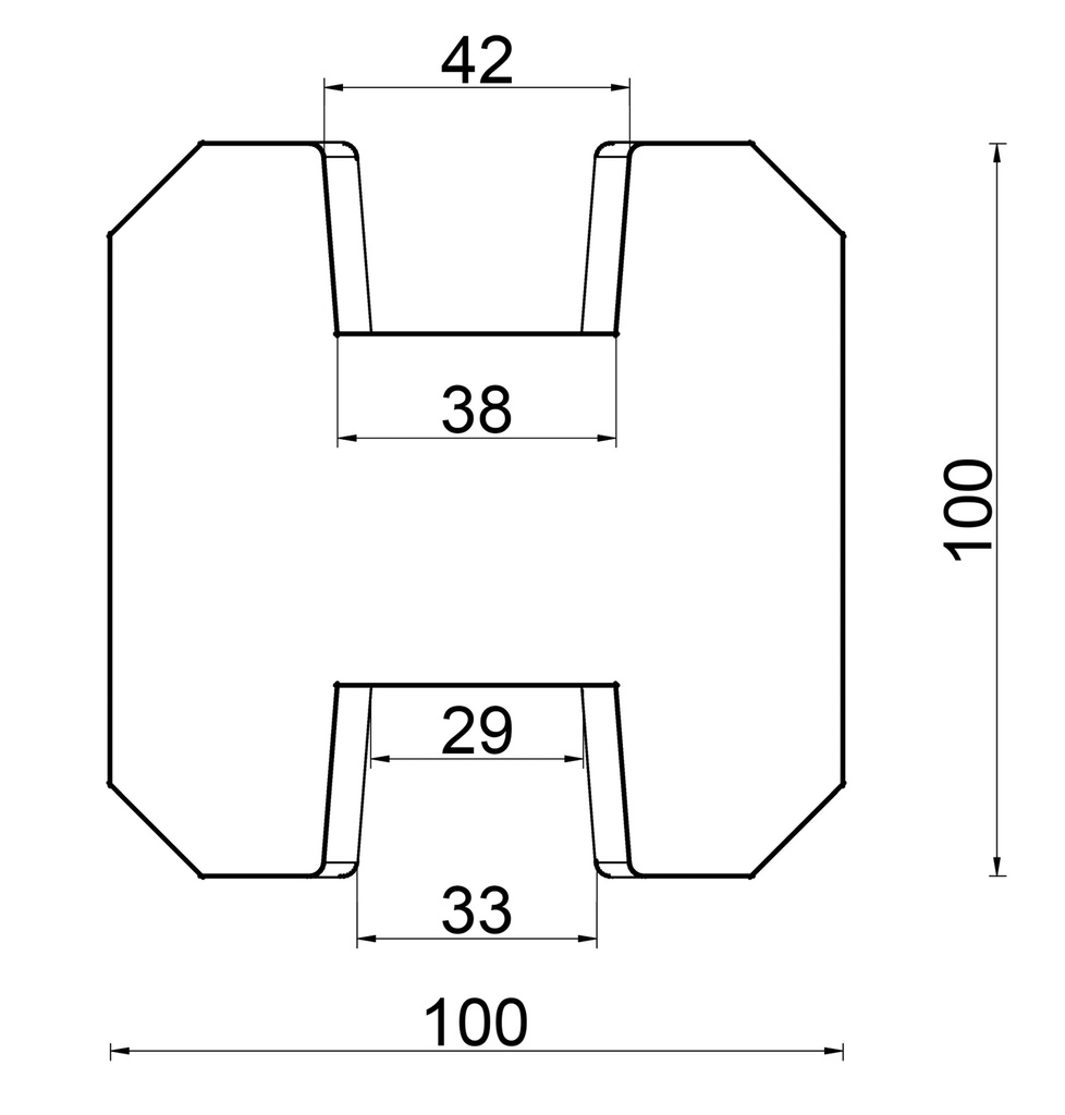 Berton©-sleufpaal 10x10x275 antraciet Vlakke kop tussenmodel brede ondersleuf Zaan-serie   