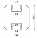 Berton©-sleufpaal 10x10x275 antraciet Vlakke kop tussenmodel brede ondersleuf Zaan-serie   