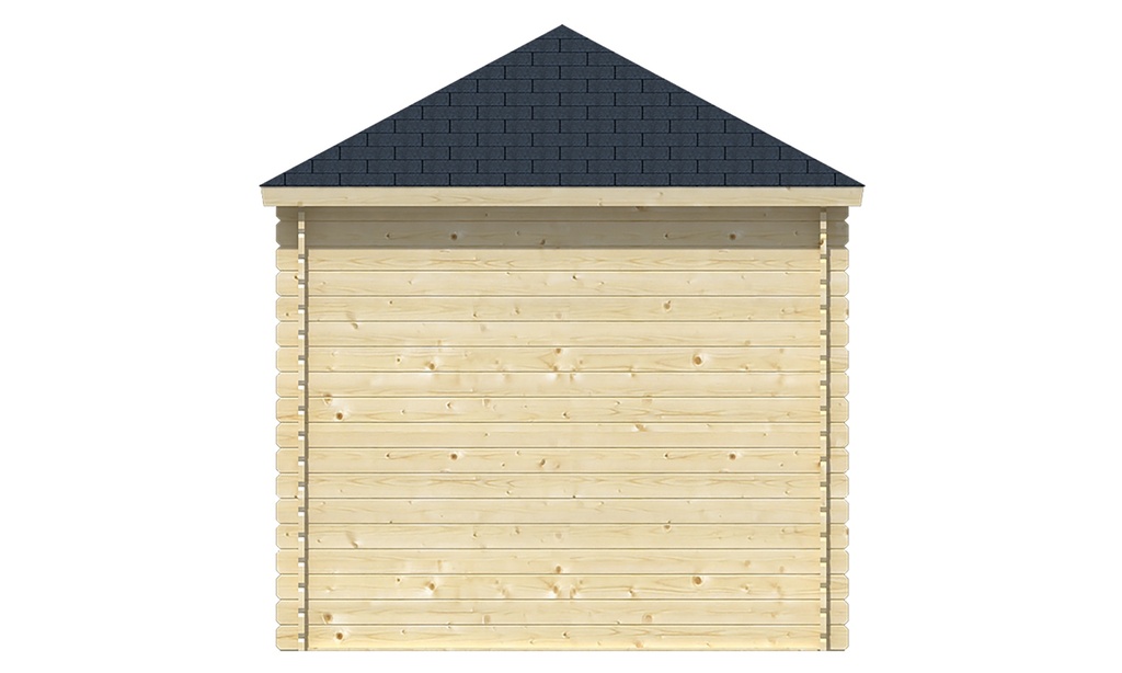 Blokhut - Tuinhuis 28mm Daniel Prijs exclusief dakbedekking - dient apart besteld te worden Dakleer: 20 m² / Shingles: 15 m² Afmeting: L260xB260xH298cm 