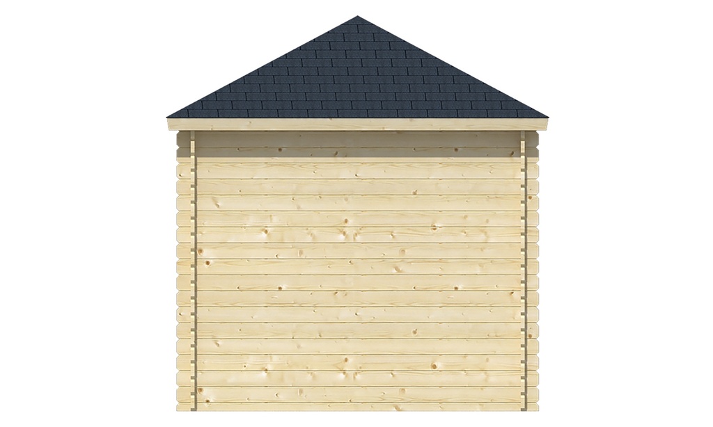 Blokhut - Tuinhuis 28mm Daniel Prijs exclusief dakbedekking - dient apart besteld te worden Dakleer: 20 m² / Shingles: 15 m² Afmeting: L260xB260xH298cm 