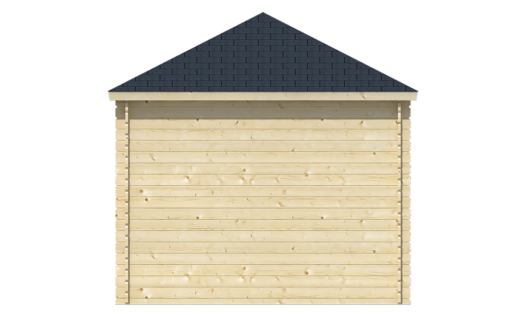 Blokhut - Tuinhuis 28mm Sigrid met aanbouw Prijs exclusief dakbedekking - dient apart besteld te worden Dakleer: 36,5 m² / Shingles: 27 m² Afmeting: L300xB440xH298cm 