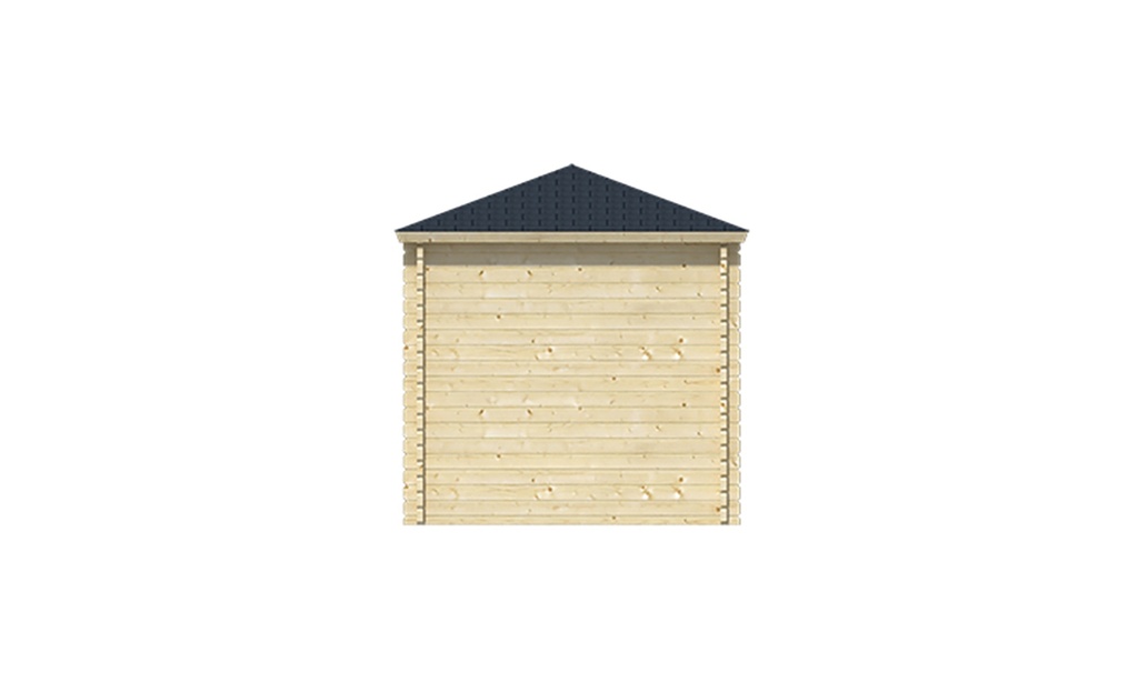 Blokhut - Tuinhuis - Home Office 44mm Gretel met overkapping Prijs exclusief dakbedekking - dient apart besteld te worden Dakleer: 46,5 m² / Shingles: 36 m² Afmeting: L790xB250xH282cm 