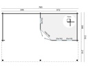 Blokhut - Tuinhuis 40mm Oletha met overkapping Prijs exclusief dakbedekking - dient apart besteld te worden Dakleer: 60 m² / Easy-roofing: 60 m² / EPDM: Set 40.9991/23 Afmeting: L785xB510xH257cm 