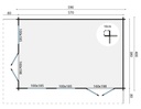 Blokhut - Tuinhuis - Home Office 44mm Hildegard Prijs exclusief dakbedekking - dient apart besteld te worden Easy-roofing: 45 m² / EPDM: Set 40.9991/25 Afmeting: L590xB400xH248cm Gehard ISO glas