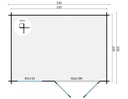 Blokhut - Tuinhuis 40mm Daisy Prijs exclusief dakbedekking - dient apart besteld te worden Dakleer: 20 m² / Shingles: 15 m² / Aqua: 20 STK / Profiel: zie tab Afmeting: L350xB250xH243cm 