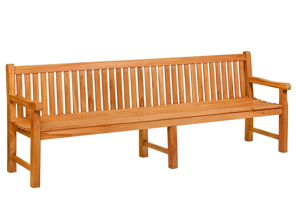 Teak parkbank Norwich 210cm met extra midden poten  Afmeting: L210xH90cm 