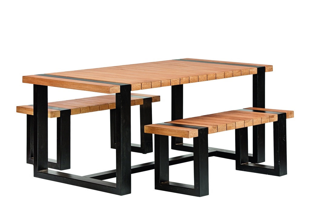 Teak tuinset Dinnerset Wellington Tuinset Wellington tafel 180cm + 2 banken 120cm Houtdikte: 40mm  