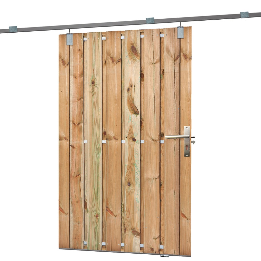 Tuindeur schuifsysteem 15 planks Grenen geïmpregneerd H195x130cm    