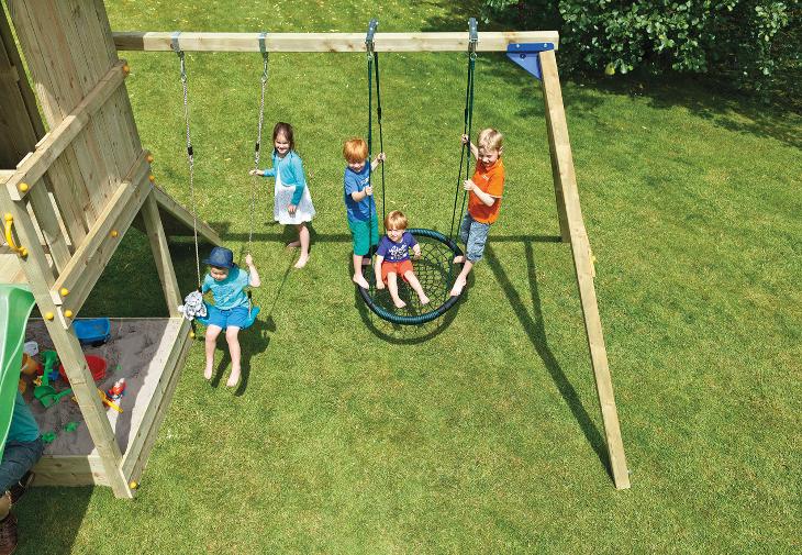 Houtpakket - incl. Zelfbouwdoos @Swing basic - gezaagd 88x88 met 88x88 staanders compleet, zoals in de catalogus vermeld excl. Speelgarnituren 