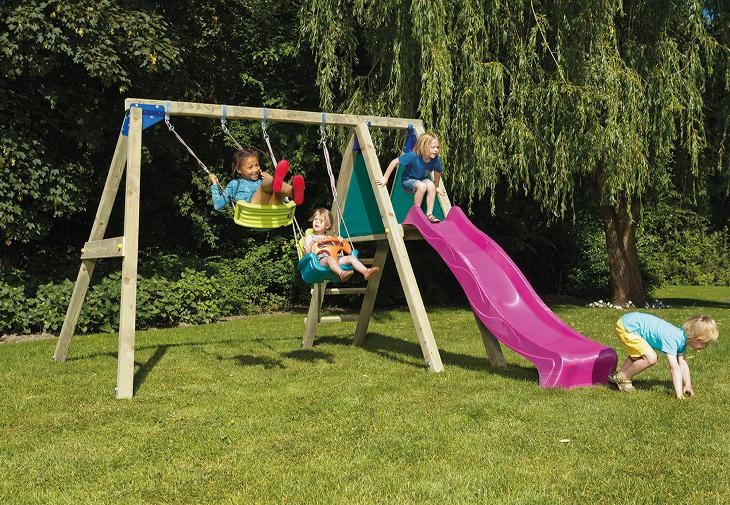 Houtpakket - incl. Zelfbouwdoos Deckswing basic - gezaagd 88x88 met 88x88 staanders compleet, zoals in de catalogus vermeld excl. Glijbaan en speelgarnituren 