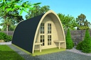 Blokhut 28mm Camping POD 480 / Home office Incl. dubbel glas + shingels  Afmeting: L480xB240xH230cm 