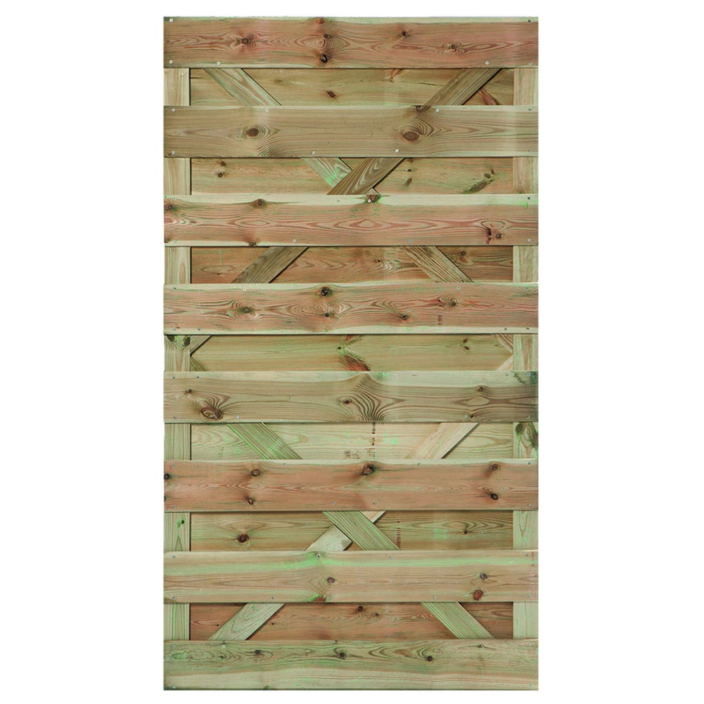 Tuindeur Erica Plank: 1.6x14.0 / 15 stuks 2 tussenregels 1.6x7.0, rvs geschroefd  