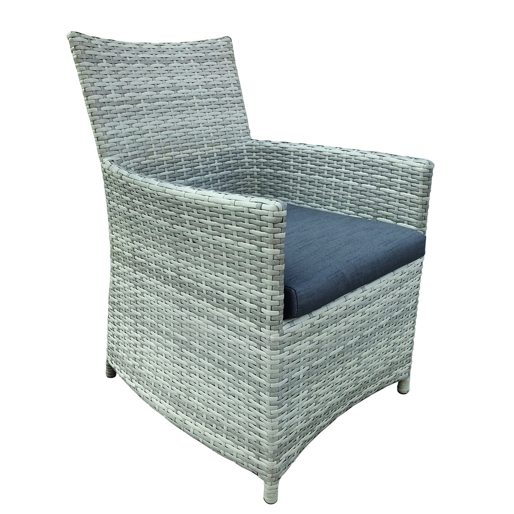 Wicker stoel Georgetown wicker: grijs mêlée / Kussen: antraciet 74,5x60x89 minimum afname en veelvoud van 2 stuks 