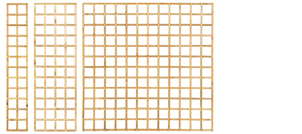 Trellis recht, lamel 1.3x2.5cm H180xB180cm zonder lijst lamel:  1,3x2,5cm  