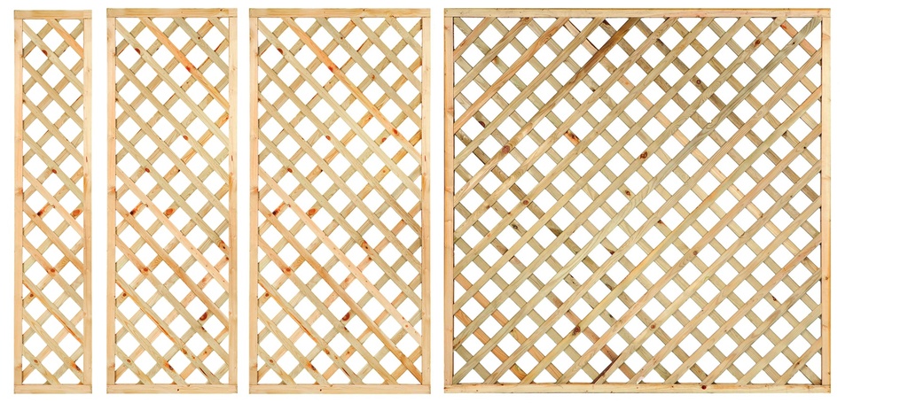 Trellis, diagonale lamellen met lijst H180xB40cm  lamel:  1,3x4,0cm  