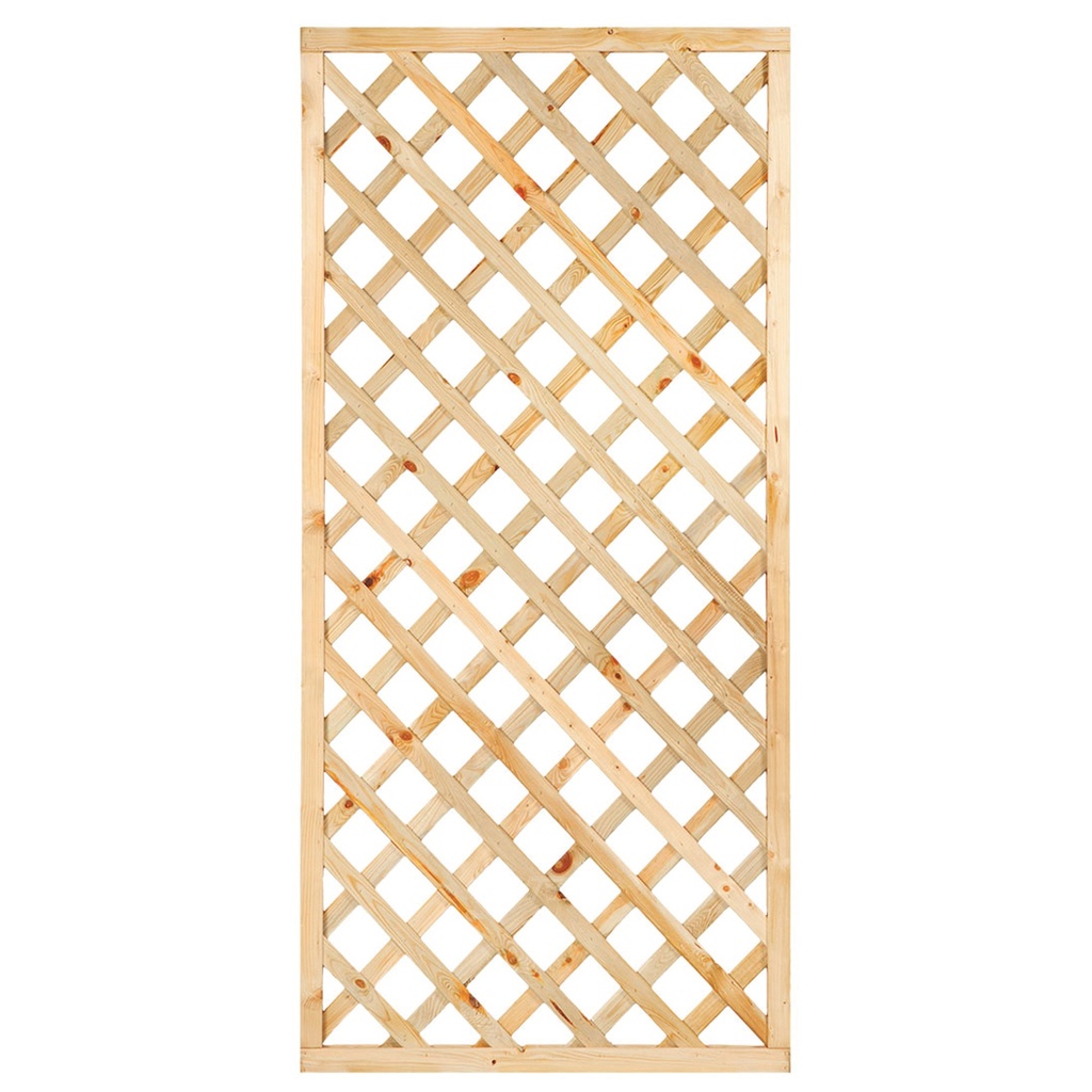 Trellis, diagonale lamellen met lijst H180xB90cm  lamel:  1,3x4,0cm  