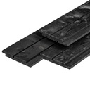 NE vuren channelsiding plank 1.8x14.5x240cm zwart gespoten werkend: 13.7cm A-zijde 1 zaagsnede, B-zijde 2 zaagsnedes  