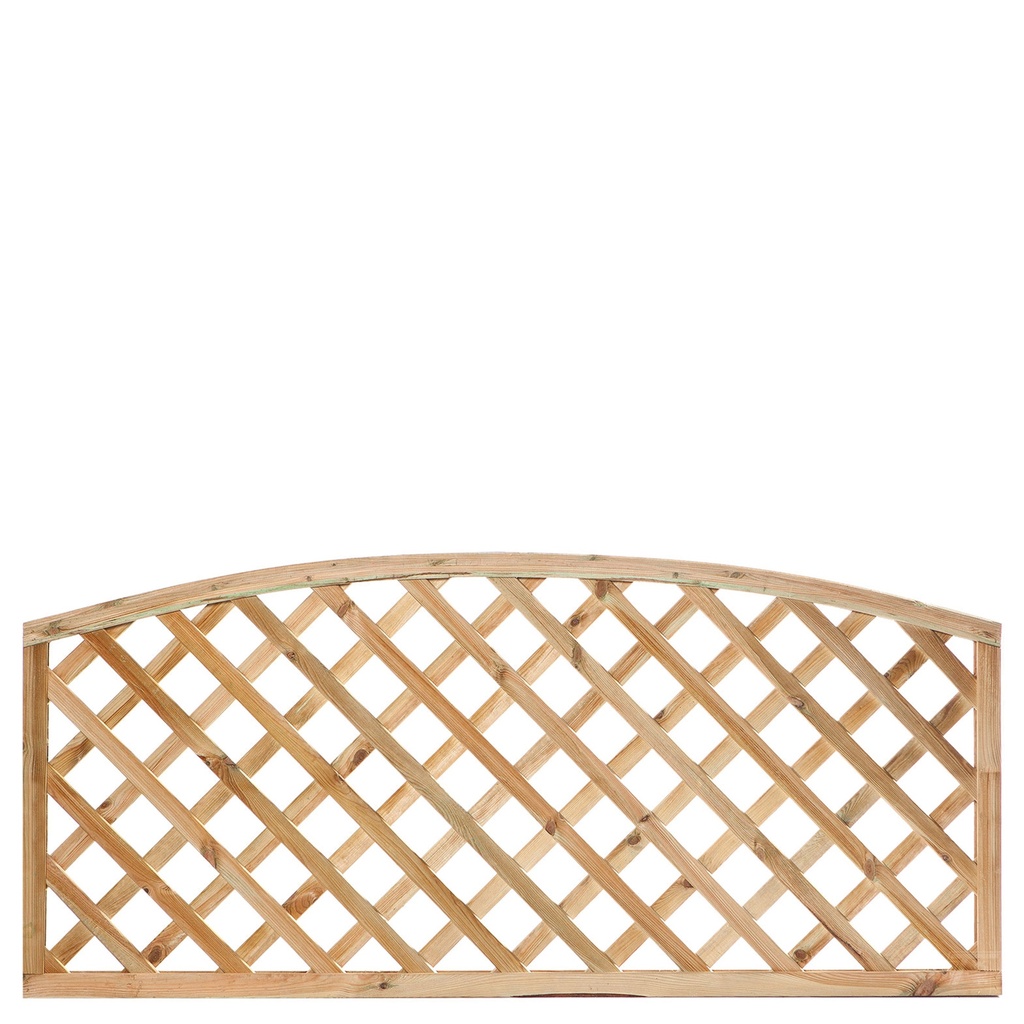 Trellis, diagonaal met tooglijst H60xB180cm  lamel:  1,3x4,0cm  