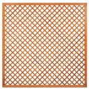 Trellis, diagonaal hardhout met lijst H180xB180cm glad geschaafd lamel: 0.7x2.0cm / lijst 3.0x5.0cm  Houtsoort: Keruing 