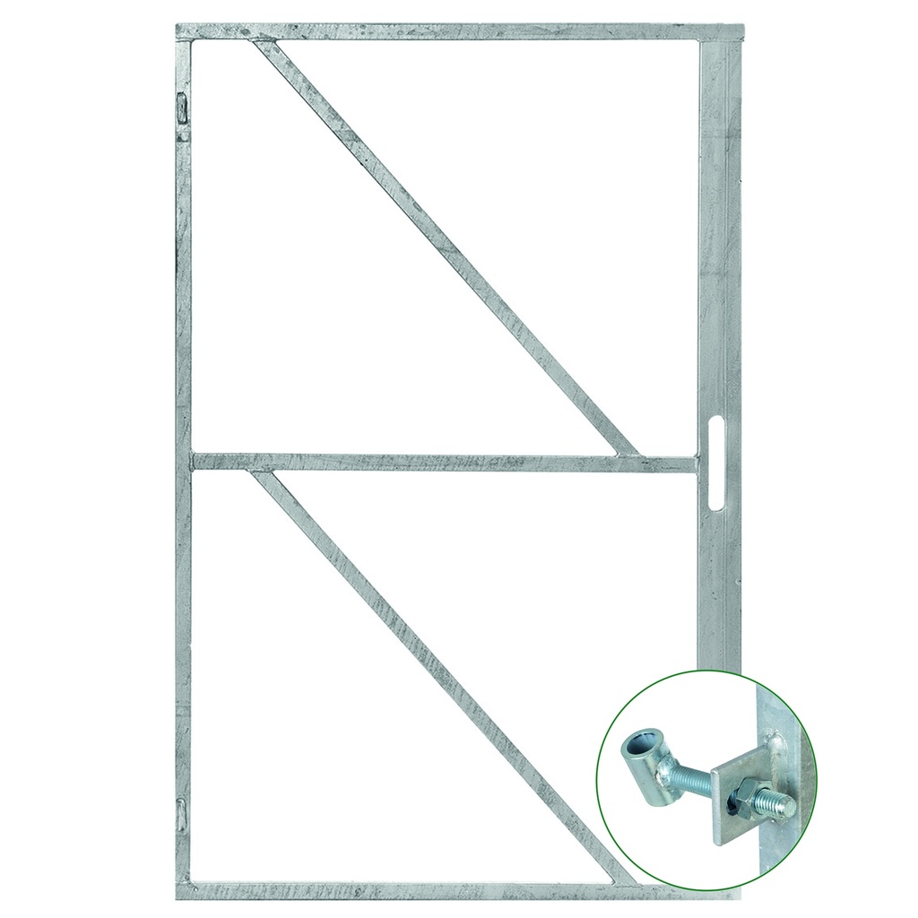 *IJzeren deurframe gegalvaniseerd H155xB100cm met SLOTKAST met verstelbaar scharnier 2 ogen Europees product 