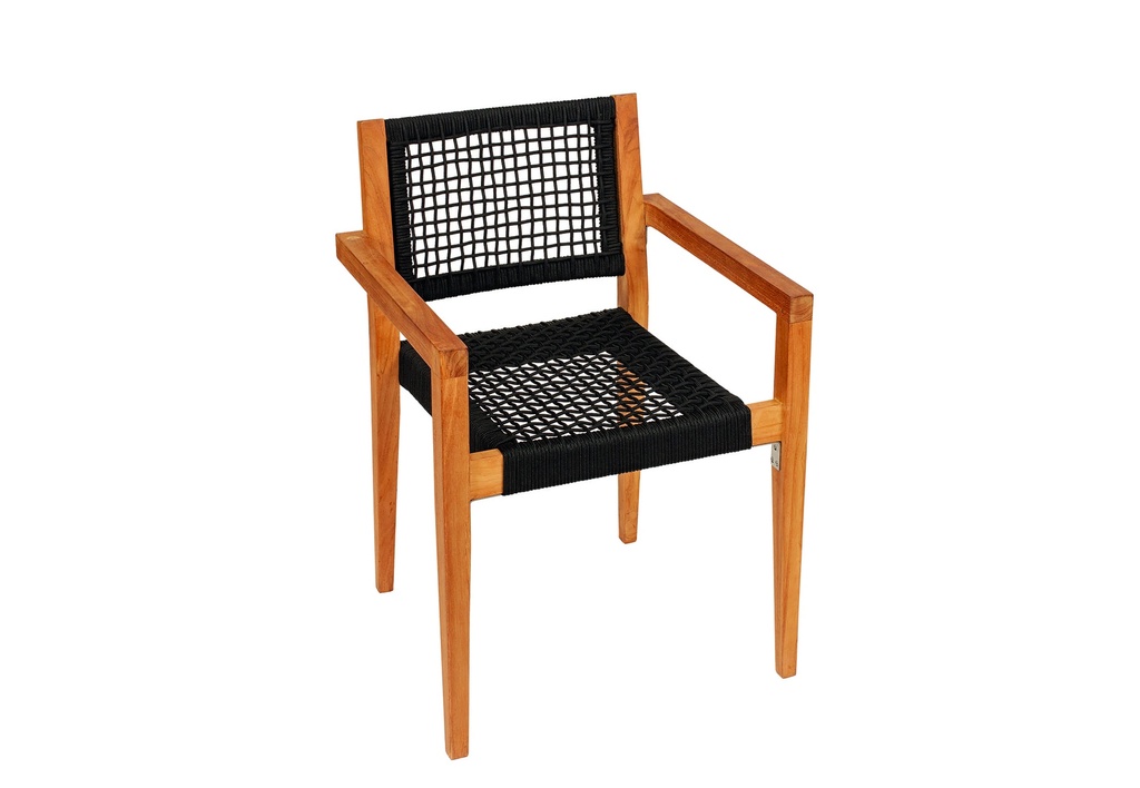[P002486-31.0218] Stapelbare teak stoel Toledo zitting/rugl. natuurlijke vezels    
