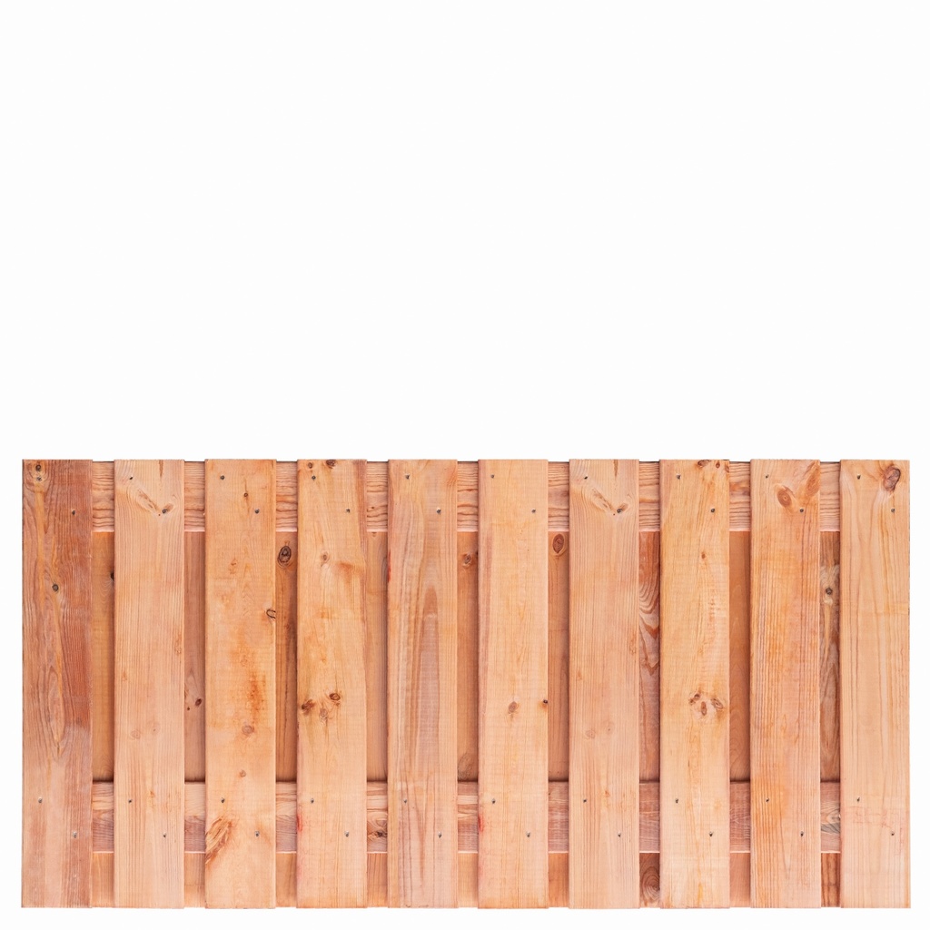 [P022289-8.92090P] Tuinscherm Red Class Wood (19+2) 21-pl. Casablanca 90x180cm Planken: 1.6x14.0cm / 19 stuks 2 tussenplanken van 1.6x14.0cm, rvs geschroefd  