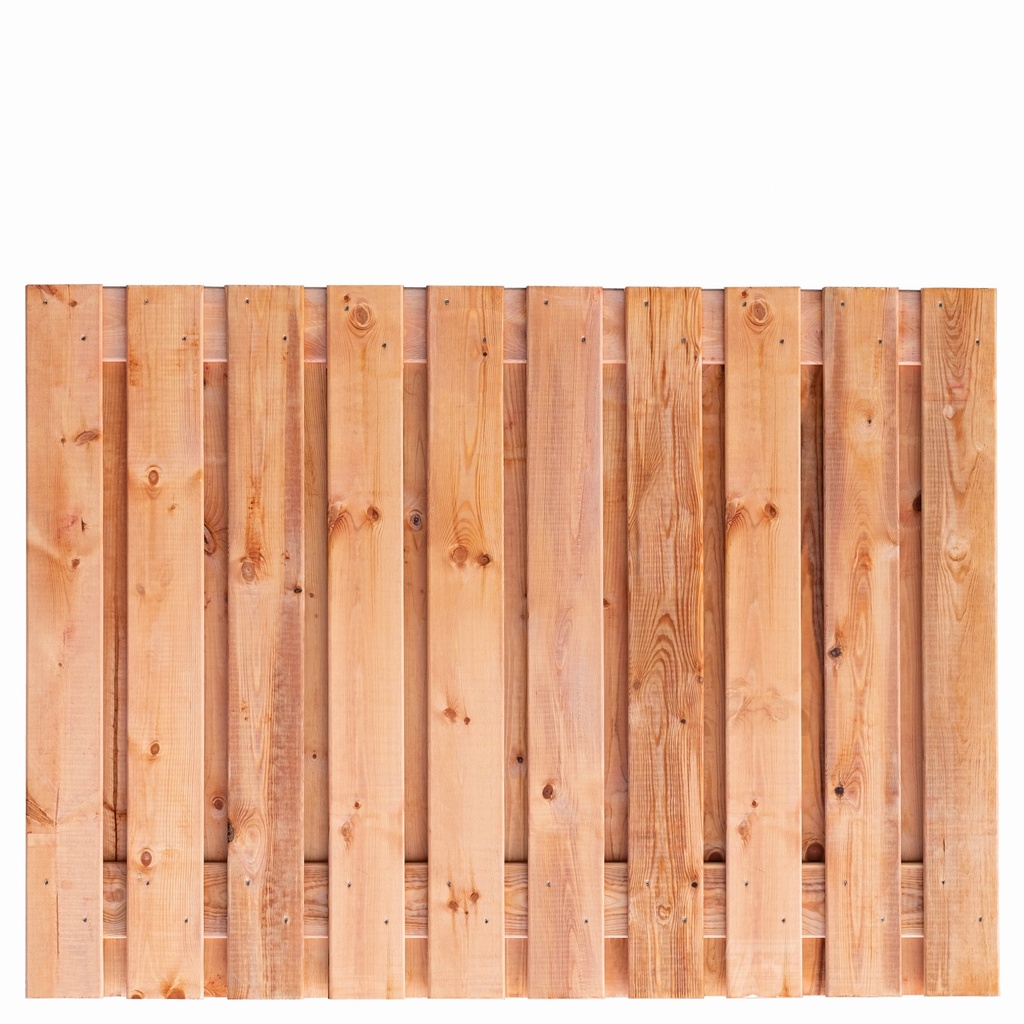 [P022291-8.92130P] Tuinscherm Red Class Wood (19+2) 21-pl. Casablanca 130x180cm Planken: 1.6x14.0cm / 19 stuks 2 tussenplanken van 1.6x14.0cm, rvs geschroefd  