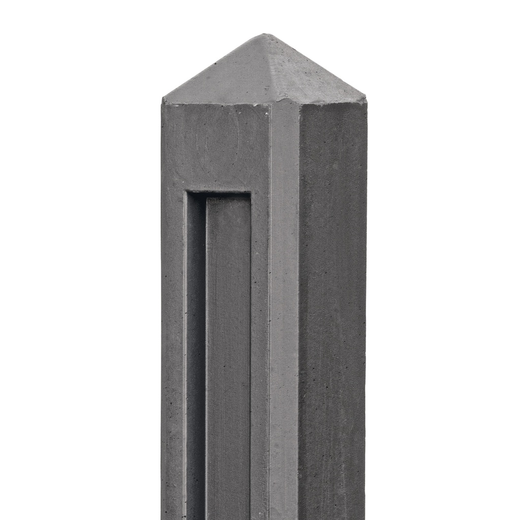 [P003544-1.53140H] Berton©-paal antraciet, diamantkop 10x10x145cm hoekmodel Hunze-serie   