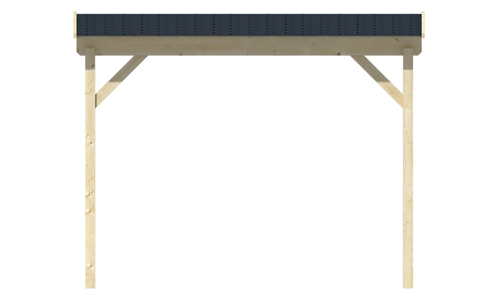 [P013938-40.1527N] Zijluifel B150xD275cm Prijs exclusief dakbedekking - dient apart besteld te worden Dakleer: 10 m² / Shingles: 6 m²  