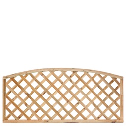 [P018951-15.1318] Trellis, diagonaal met tooglijst H60xB180cm  lamel:  1,3x4,0cm  