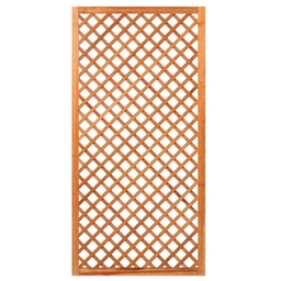 [P002540-15.8090] Trellis, diagonaal hardhout met lijst H180xB90cm glad geschaafd lamel: 0.7x2.0cm / lijst 3.0x5.0cm  Houtsoort: Keruing 