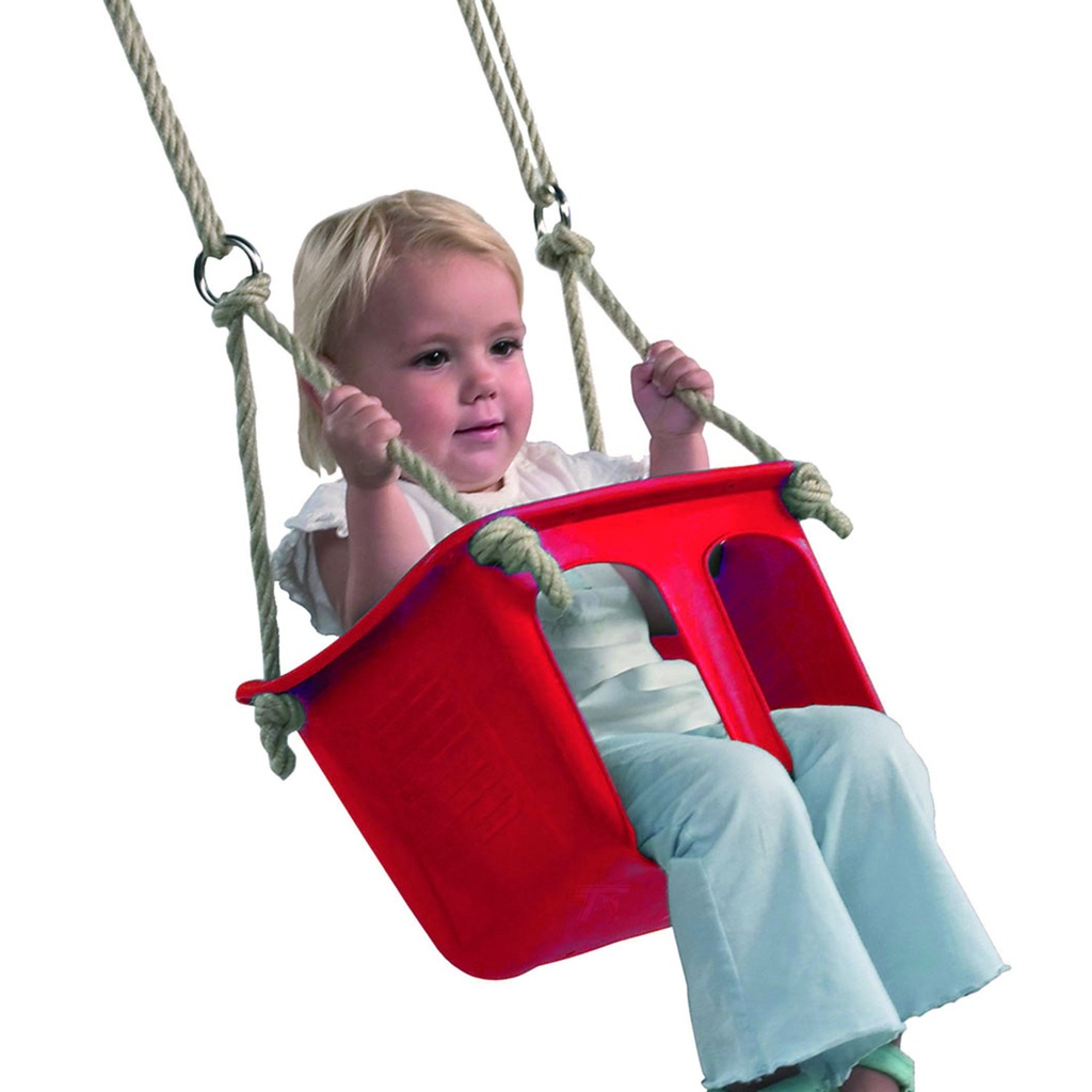 [P019156-32.0009] *Speelgarnituur Babyschommel kunststof rood Touwlengte: 250cm   